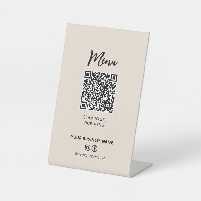 Código QR del menú de restaurantes modernos Señal  (Anverso)
