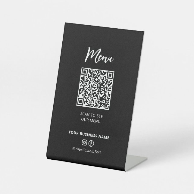 Código QR del menú de restaurantes modernos Señal  (Anverso)
