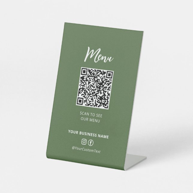 Código QR del menú de restaurantes modernos Señal  (Anverso)