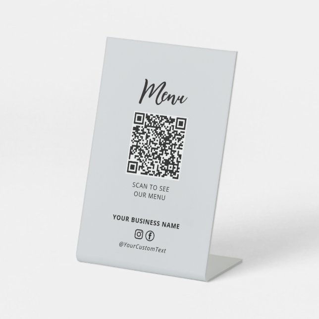 Código QR del menú de restaurantes modernos Señal  (Anverso)
