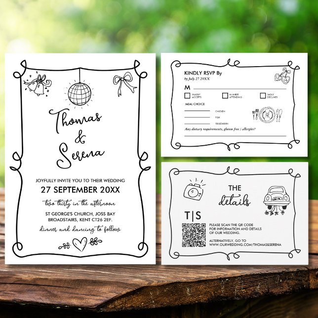 Código QR Dibujado a Mano Respuesta RSVP (Subido por el creador)