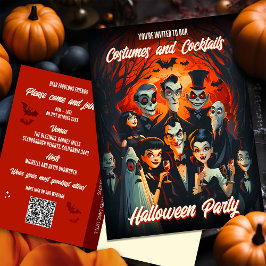 Código QR disfraza cócteles Invitación de Hallowee