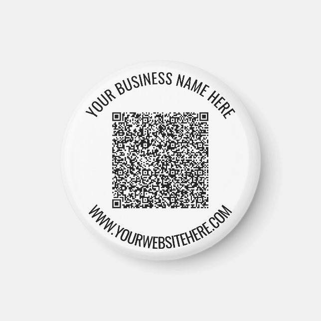 Código QR e imán promocional de texto Personalizad (Frente)