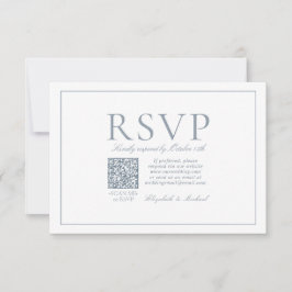 Código QR Elegante Dusty Azul Guión Clásico RSVP