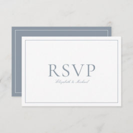 Código QR Elegante Polvo Azul Boda Monograma RSVP