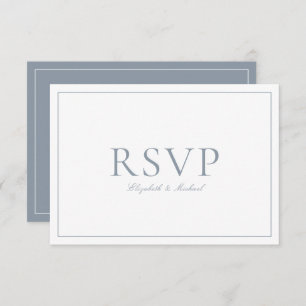 Código QR Elegante Polvo Azul Boda Monograma RSVP