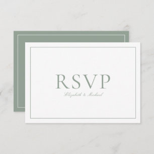 Código QR Elegante Sage Verde Boda Monograma RSVP