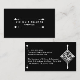 Código QR elegante | Tarjeta de visita negra moder