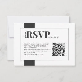 Código QR en línea RSVP negrita boda mínimo