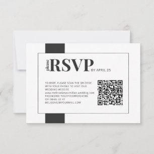 Código QR en línea RSVP negrita boda mínimo