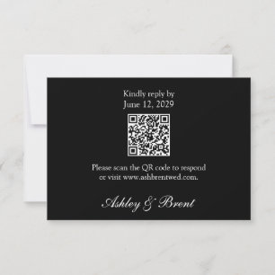 Código QR en Tarjeta de Respuesta RSVP Clásica Min