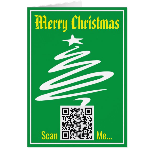 Código QR en una tarjeta de Navidad (Frente)