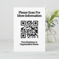 Código QR en una tarjeta para información del clie