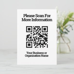 Código QR en una tarjeta para información del clie