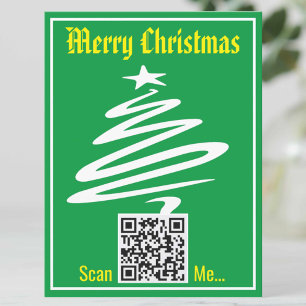 Código QR en una tarjeta postal de Navidad