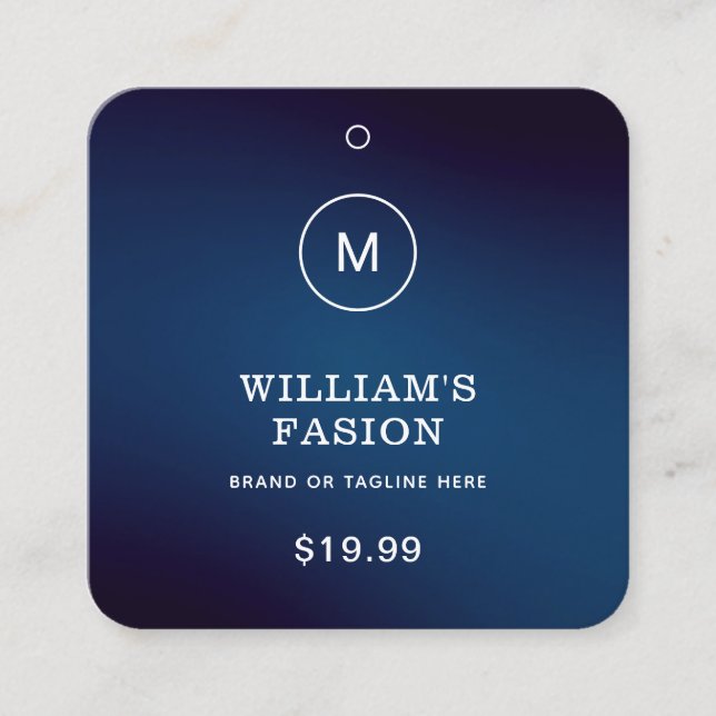 Código QR | Etiqueta de etiqueta de ropa azul etiq (Anverso)