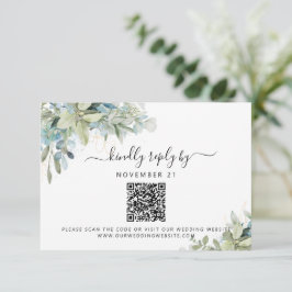 Código QR Eucalyptus Greenery Wedding RSVP