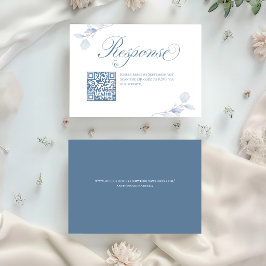 Código QR Floral Azul Polvoriento para RSVP de Bod