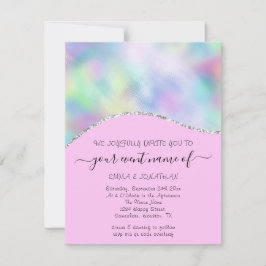 Código QR floral presupuesto Olas de hológrafo ros