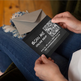 Código QR Foto Tarjeta de gabinete en blanco y neg