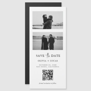 Código QR Fotos Tira Boda Magnética Guardar La Fec