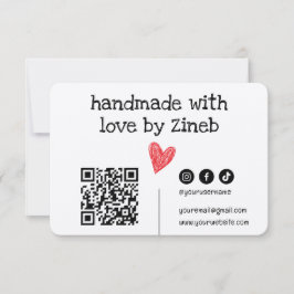 Código Qr hecho a mano con amor | Negro mínimo sim