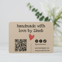 Código Qr hecho a mano con amor | Negro mínimo sim