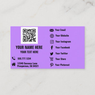 Código QR Holograma de medios sociales Tarjeta de 