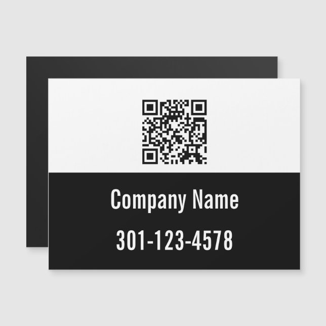 Código QR: imán de teléfono de nombre comercial bl (Anverso/Reverso)