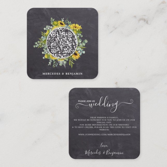 Código QR Invitación a la boda de Eucalipto de Gir (Anverso / Reverso)