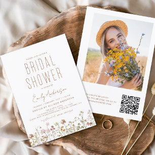 Código QR Invitación a la foto de la ducha de flor