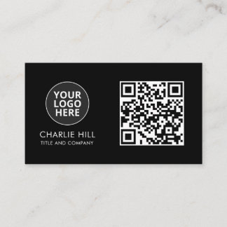 Código QR Logotipo de tarjeta de visita Negro Mini