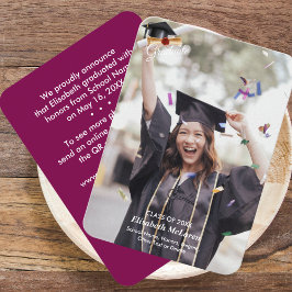 Código QR Mini Graduación Invitación de foto Inser