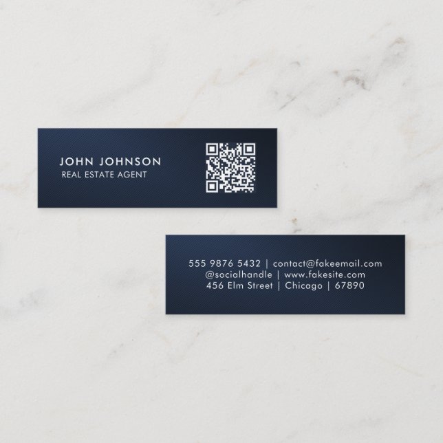 Código QR Mini tarjeta de presentación (Anverso / Reverso)