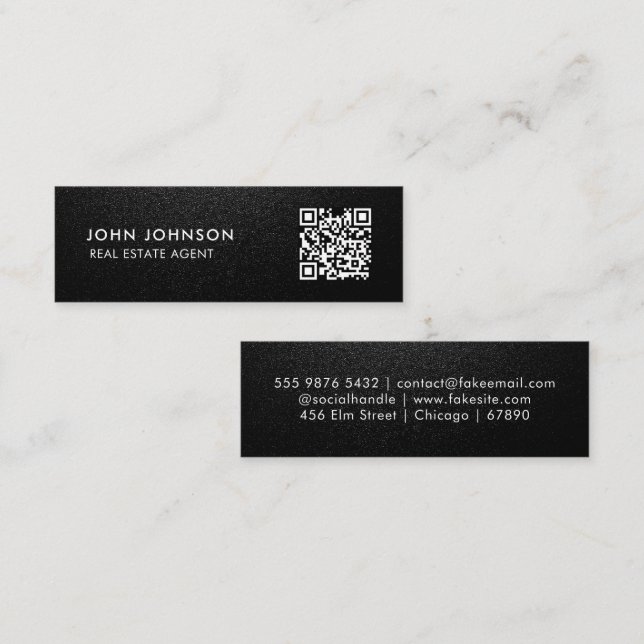 Código QR Mini tarjeta de presentación (Anverso / Reverso)