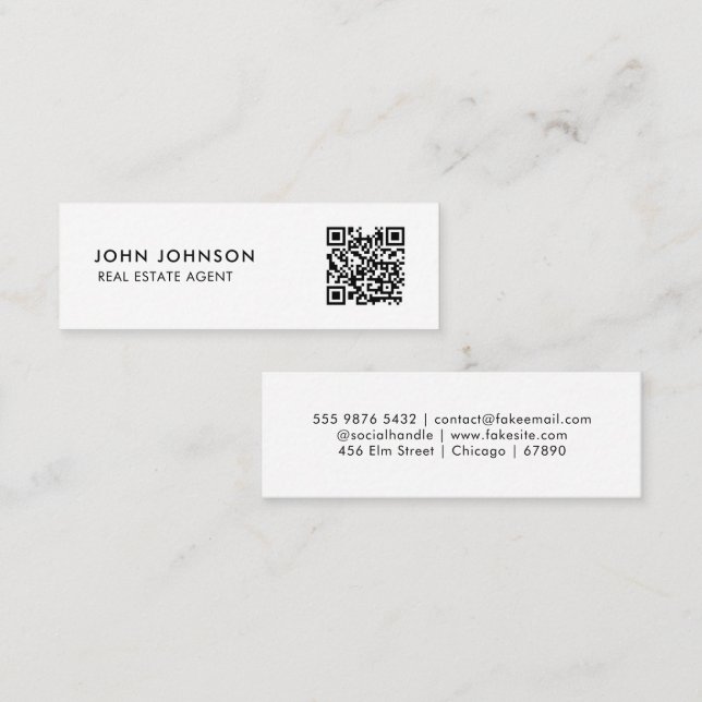 Código QR Mini tarjeta de presentación (Anverso / Reverso)