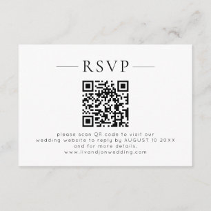 Código QR minimalista negro y blanco para RSVP de