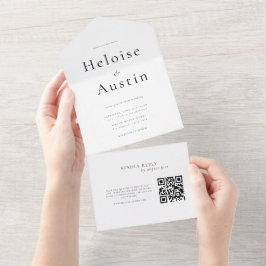 Código QR minimalista Todo en una sola invitación