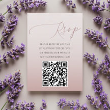 Código QR Mínimo Rosa Dorado RSVP Boda