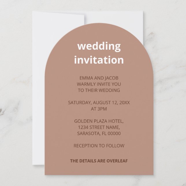 Código QR Mocha Todo En Una Invitación De Boda (Anverso)