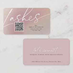 Código QR moda moderna tarjetas de visita lash el