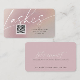 Código QR moda moderna tarjetas de visita lash ele