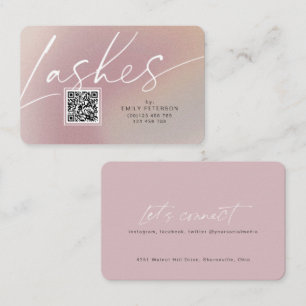 Código QR moda moderna tarjetas de visita lash ele