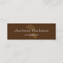 Código QR moderno de hojas de gingko Mini tarjeta 