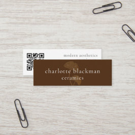 Código QR moderno de hojas de gingko Mini tarjeta