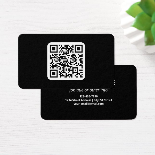 Código QR moderno editable | Negro Blanco o cualqu (Escritorio)