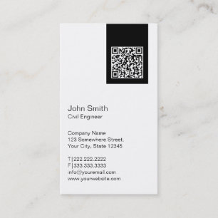 Código QR moderno Ingeniero Civil Tarjeta de Negoc