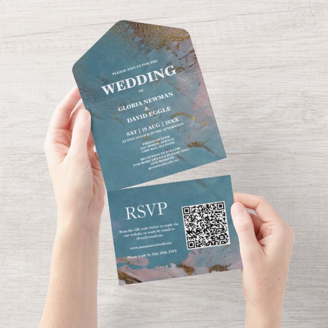 Código QR moderno Invitación Todo en uno (desgarro)