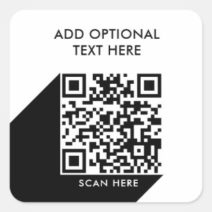 Código QR moderno   Pegatina de plaza de nombre co
