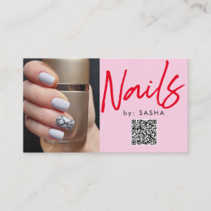Código QR nails tarjetas de visita de fotos